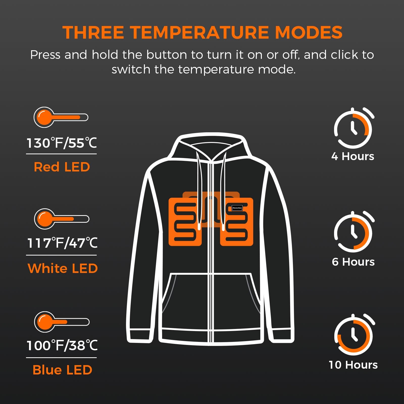 Zip Up Fleece Heated Hoodie Sweatshirts - essentialslifeshop