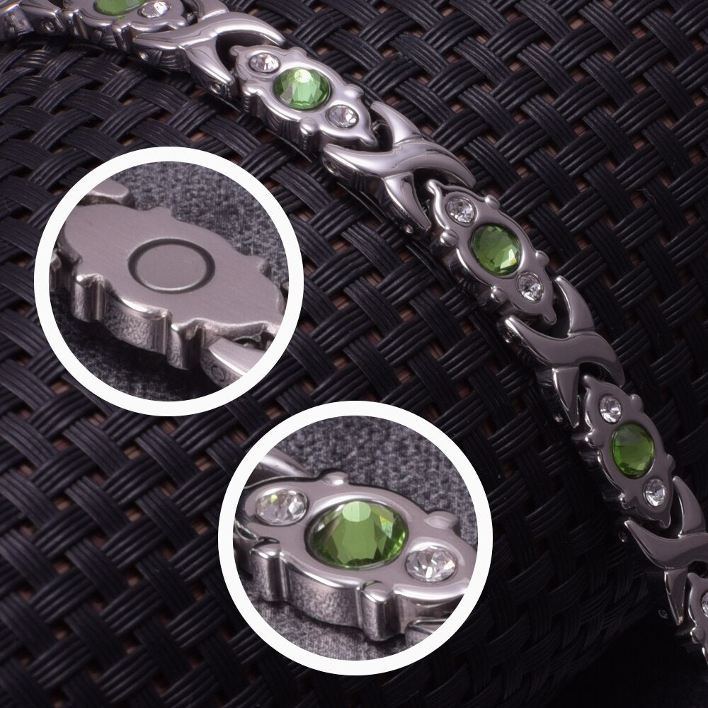 Magnetic Bracelets Crystals Stainless Steel - essentialslifeshop