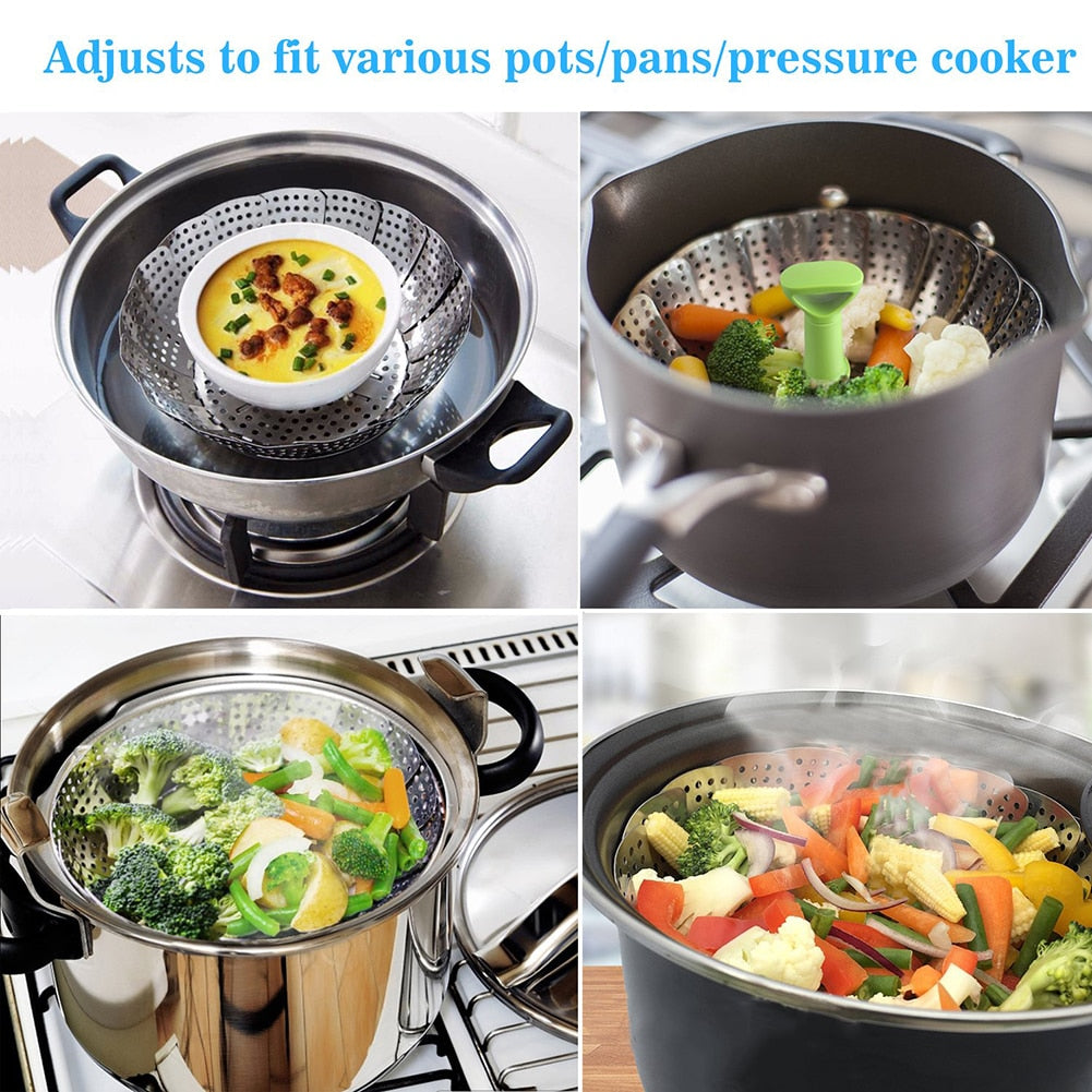 Stainless Steel Steaming Basket - essentialslifeshop