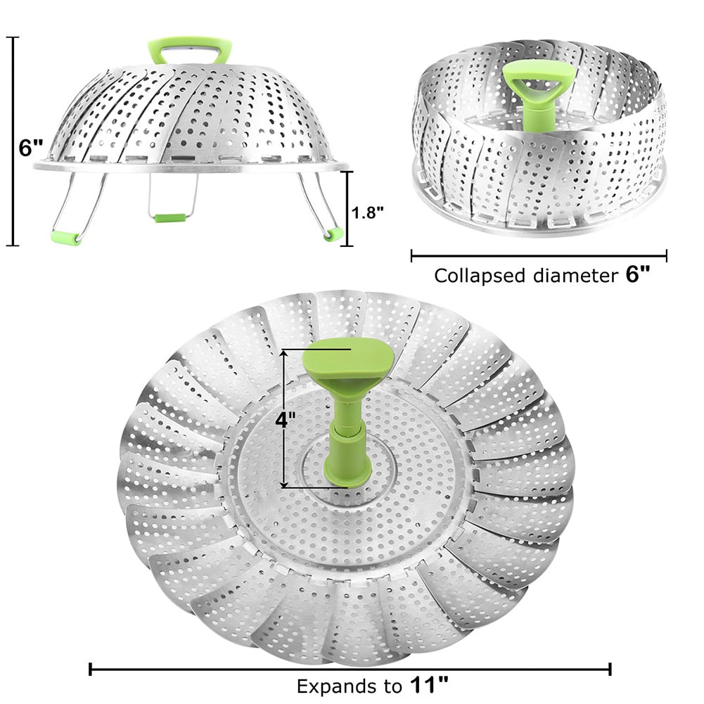 Stainless Steel Steaming Basket - essentialslifeshop