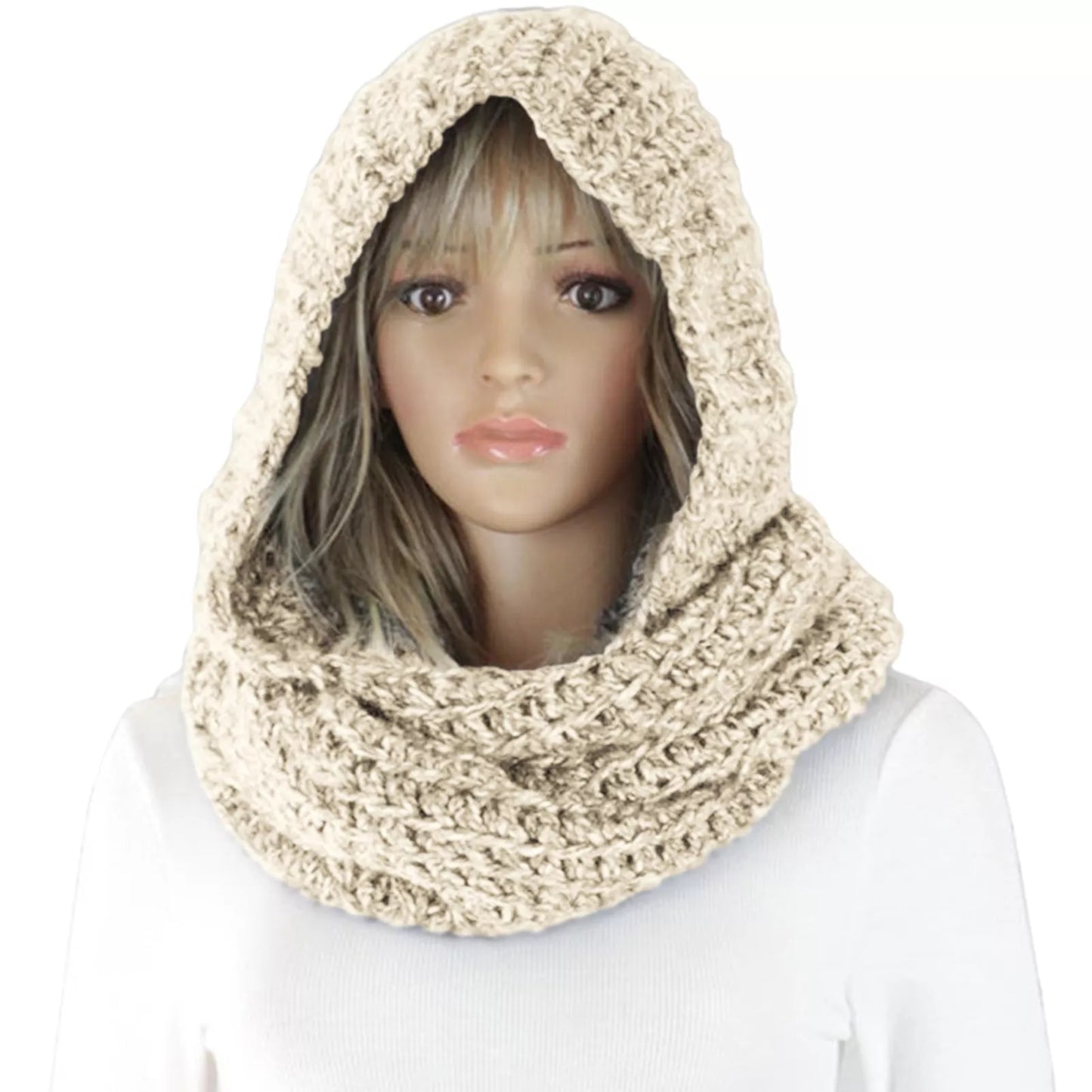 Knitted Warm Hooded Scarf - essentialslifeshop