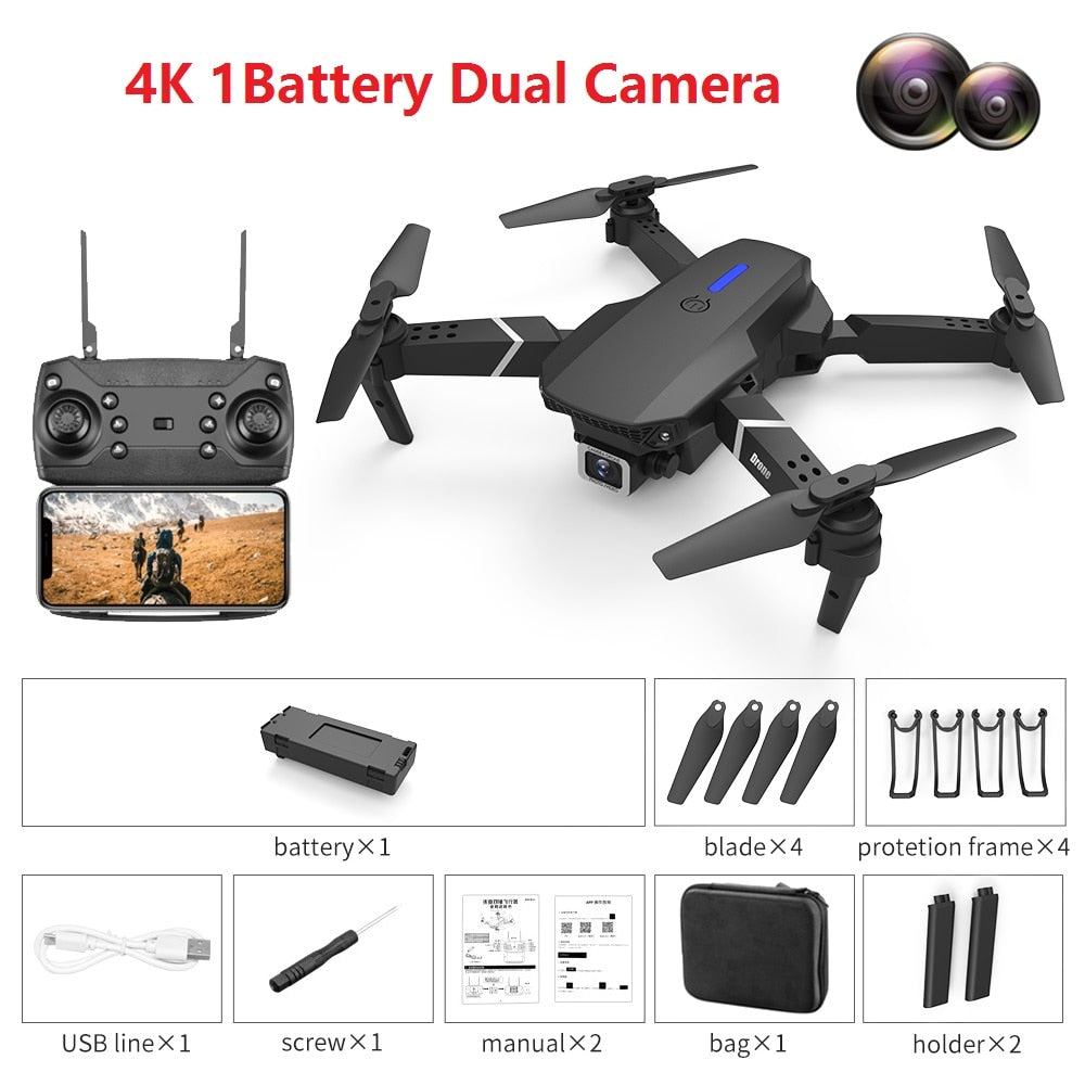 WIFI FPV Drone Wide Angle HD 4K 1080P Camera - essentialslifeshop