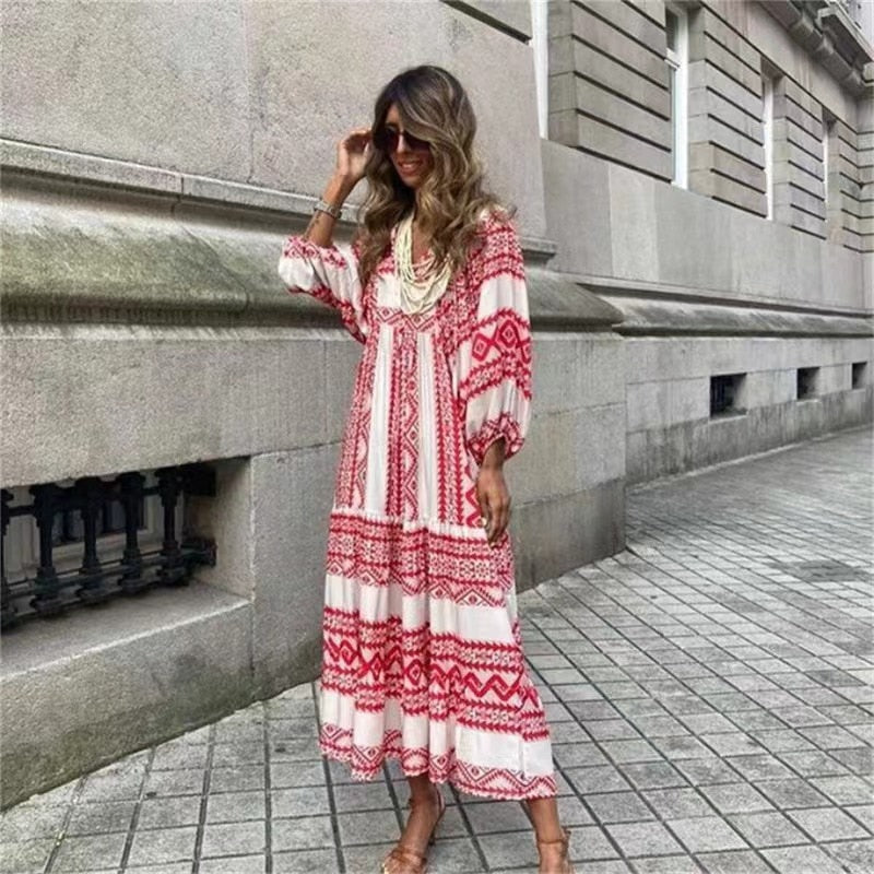 Loose Fitting 3/4 Length Sleeve Dress - essentialslifeshop