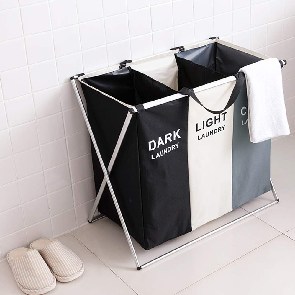 Large Laundry Basket Three Foldable - essentialslifeshop