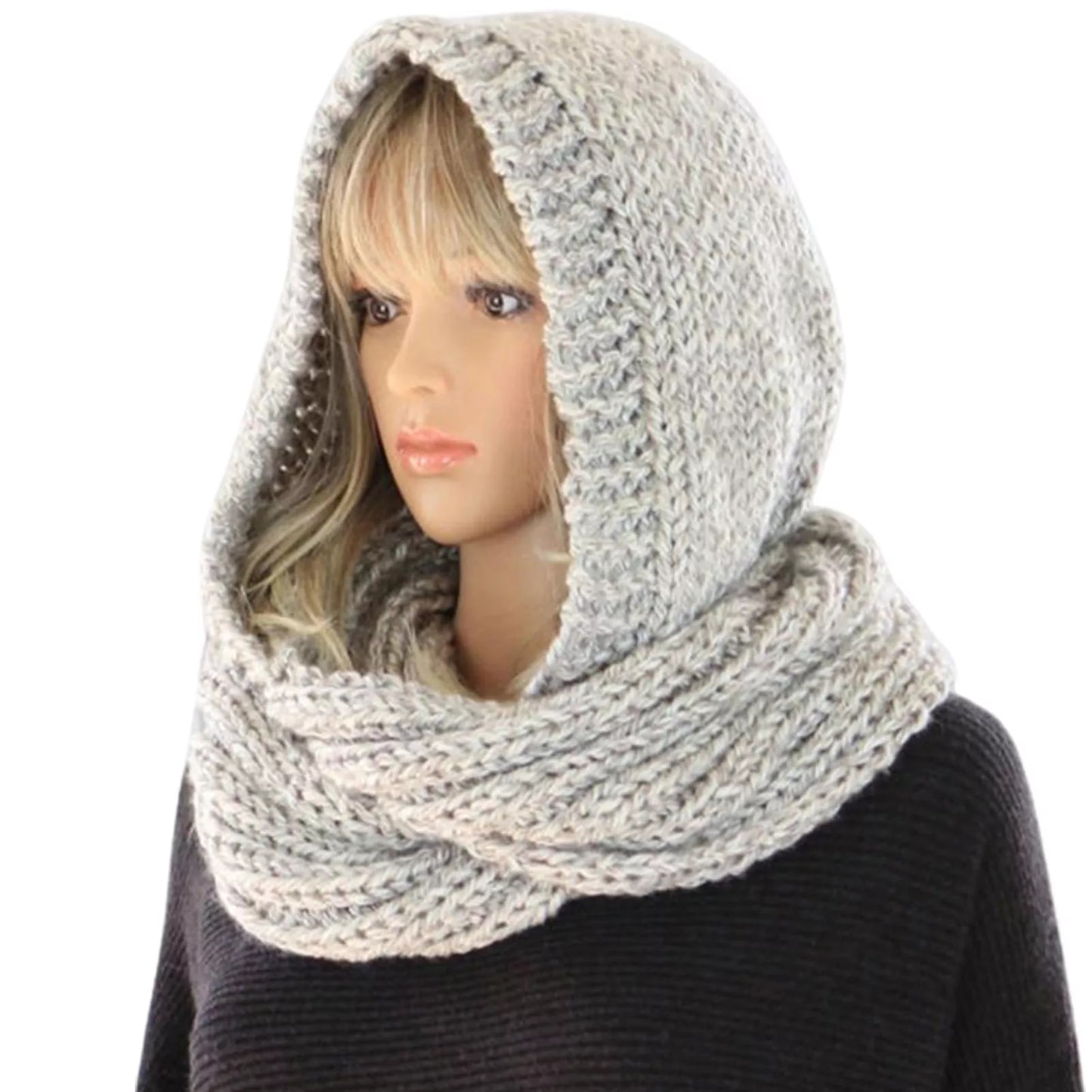 Knitted Warm Hooded Scarf - essentialslifeshop