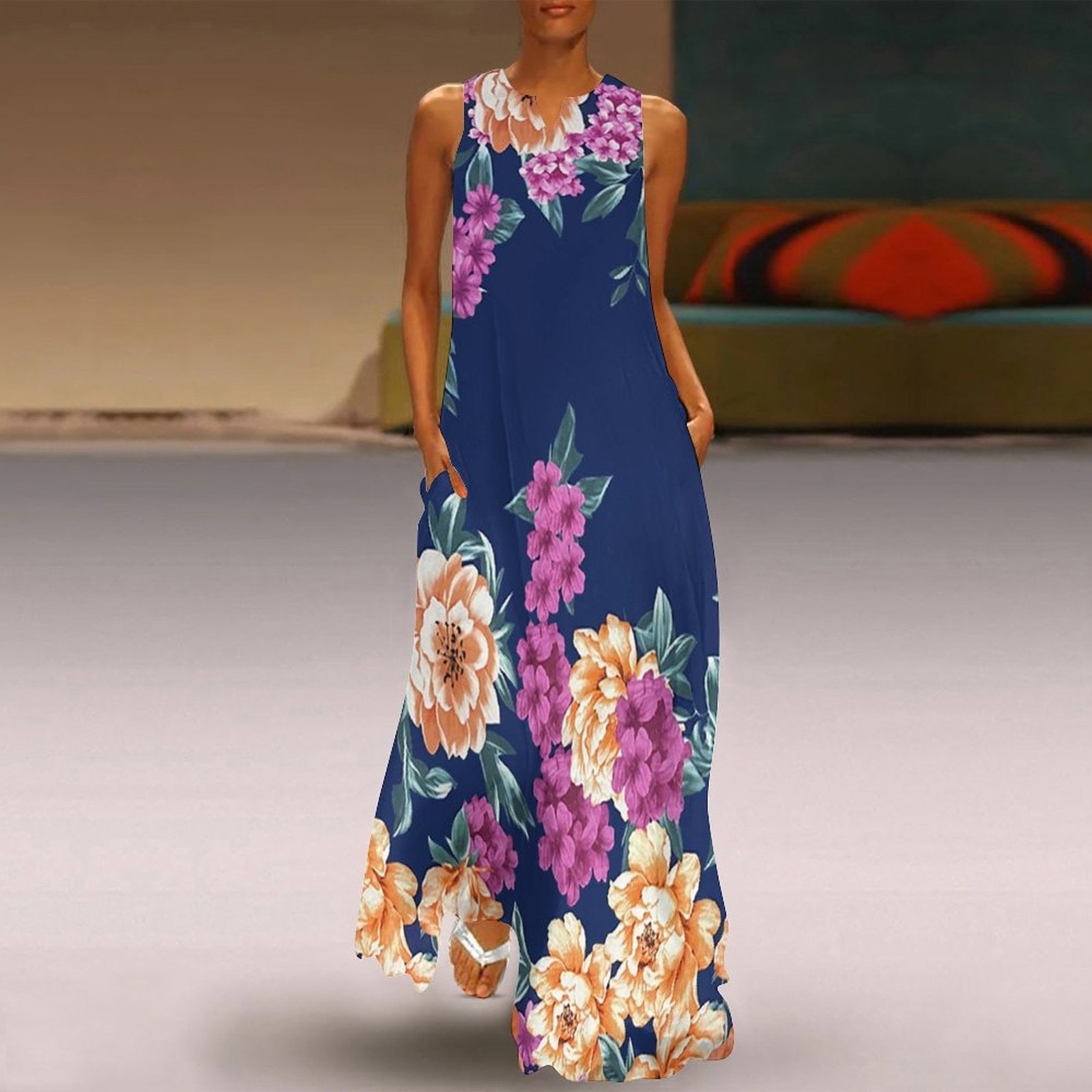 Women Fashion Maxi  Loose Elegant Long Dress - essentialslifeshop