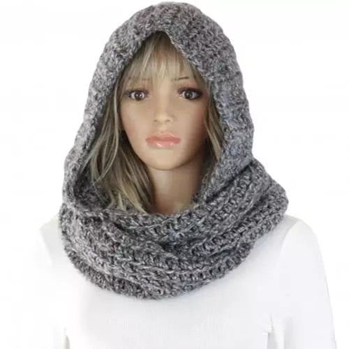 Knitted Warm Hooded Scarf - essentialslifeshop