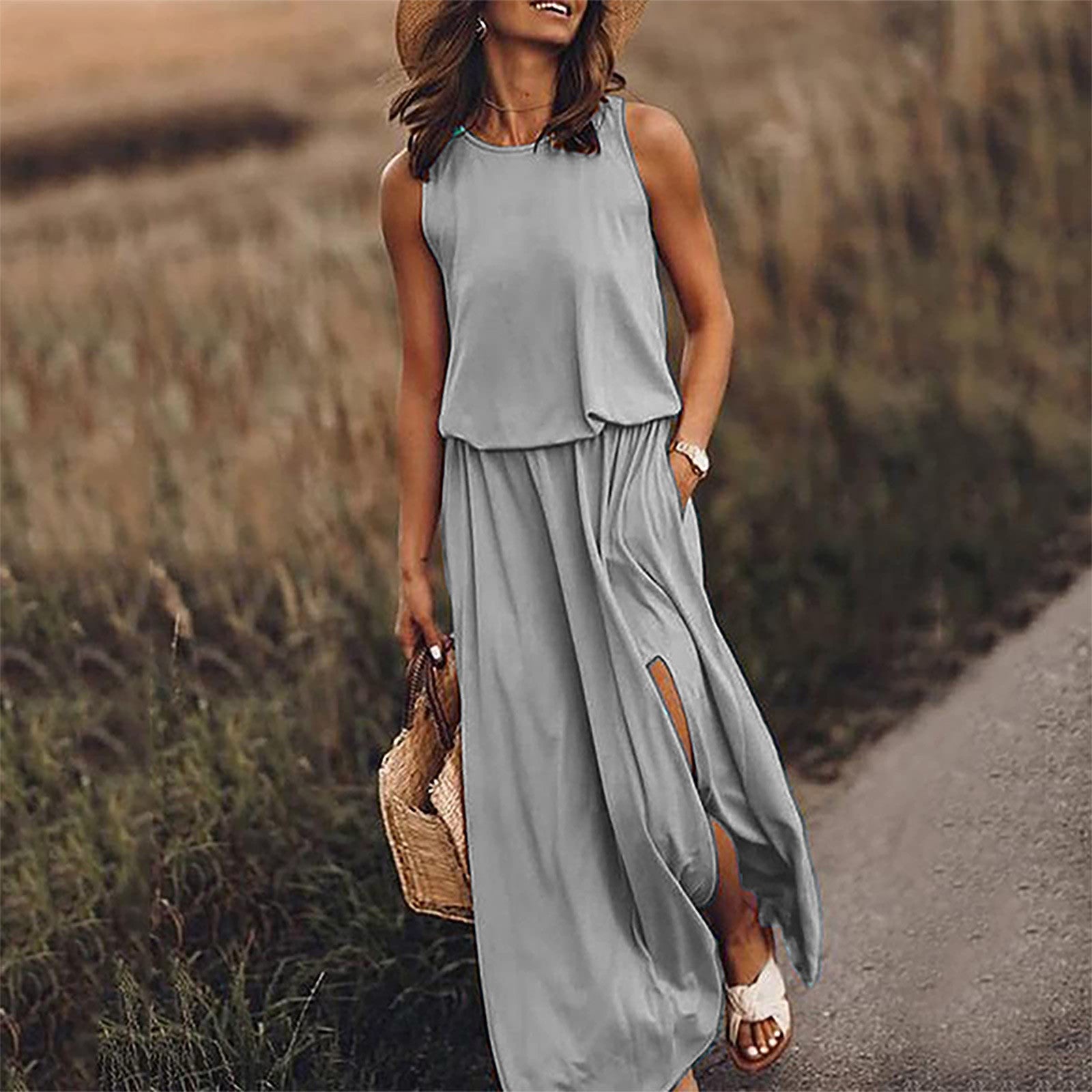 Long Dress For Women Solid Sexy - essentialslifeshop