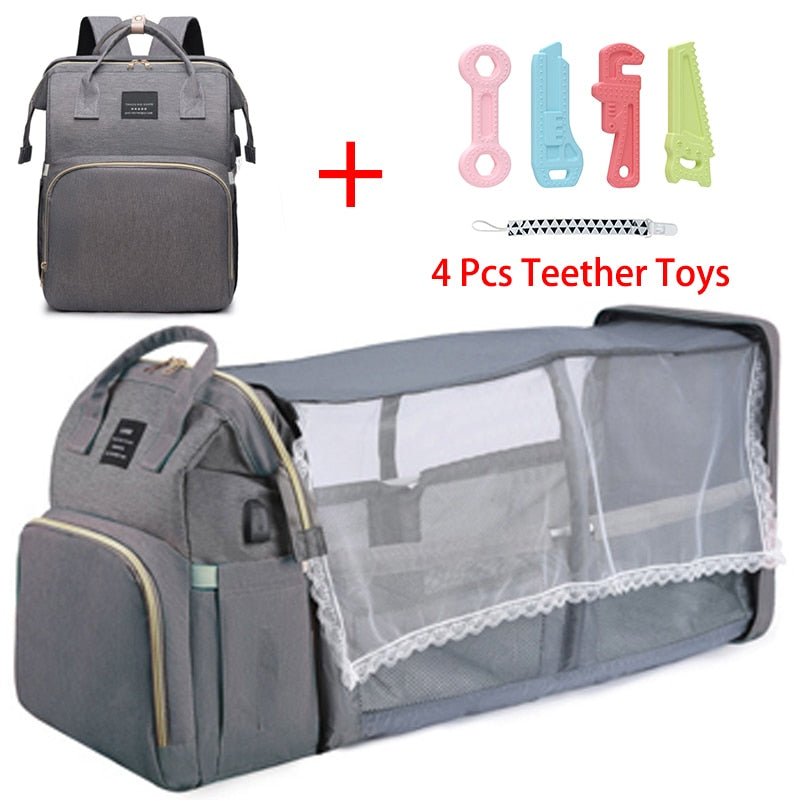 Folding Mommy Bag Portable Crib Bed - essentialslifeshop