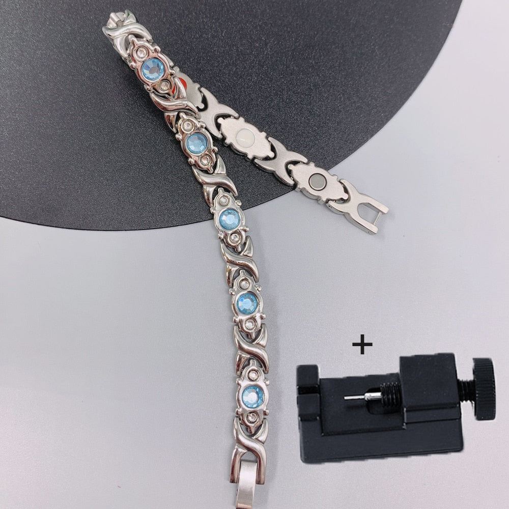 Magnetic Bracelets Crystals Stainless Steel - essentialslifeshop