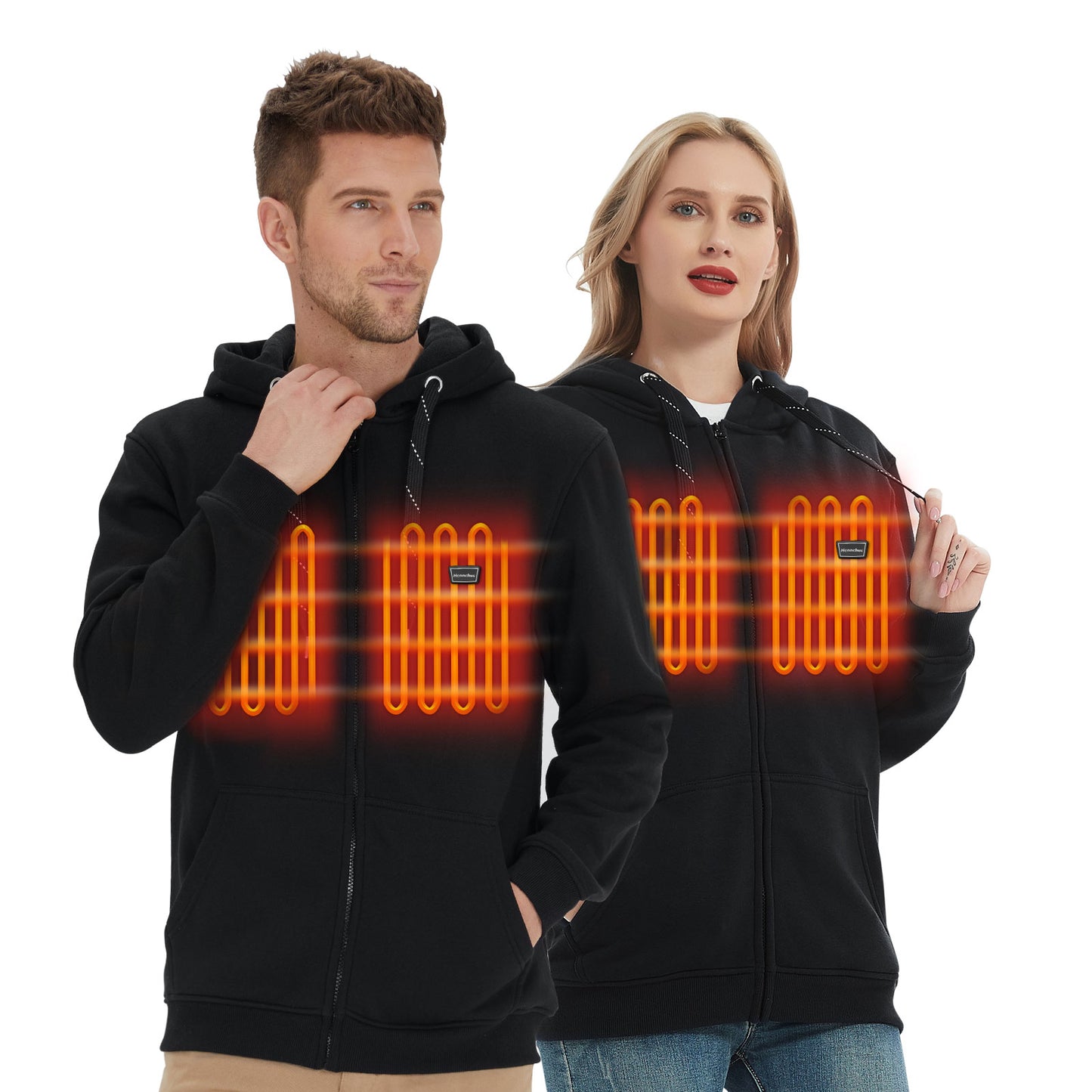 Zip Up Fleece Heated Hoodie Sweatshirts - essentialslifeshop